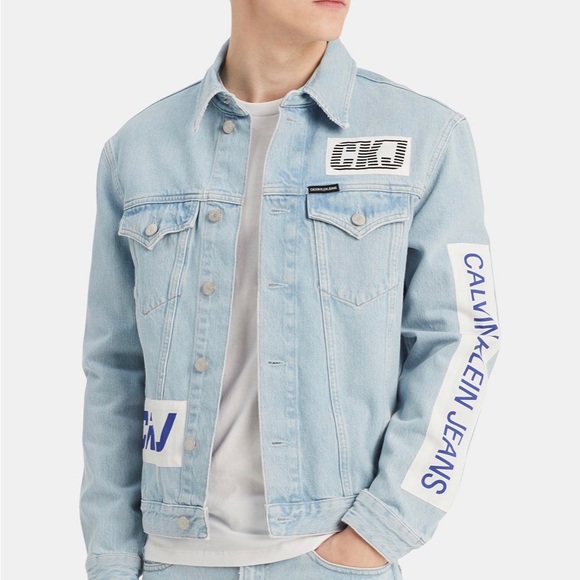 calvin klein patch denim jacket